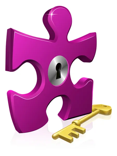 Κλειδαριά και το κλειδί κομμάτι παζλ — Διανυσματικό Αρχείο