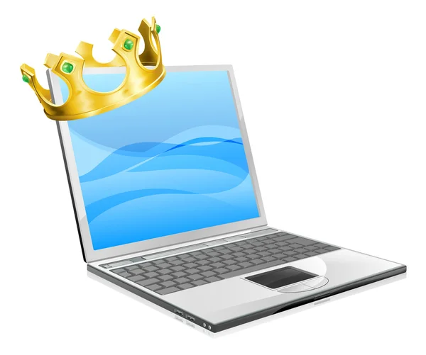 Király laptop — Stock Vector