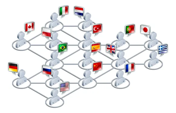 Internationales Netzwerk — Stockvektor