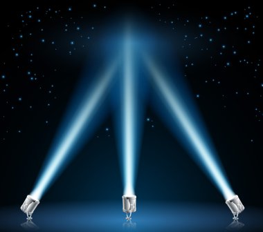 Searchlights or spotlights illustration clipart