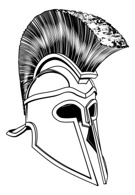 Monochrome Corinthian helmet clipart