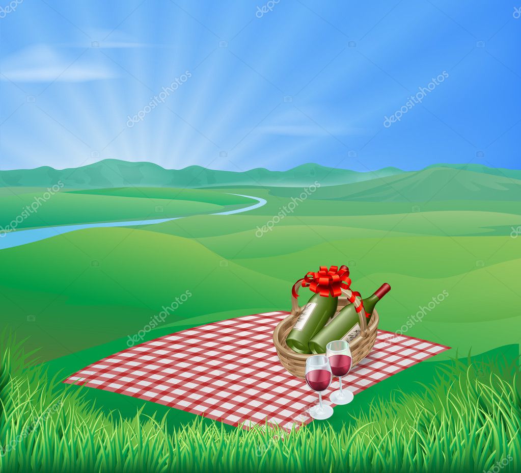 Picnic background Vector Art Stock Images | Depositphotos