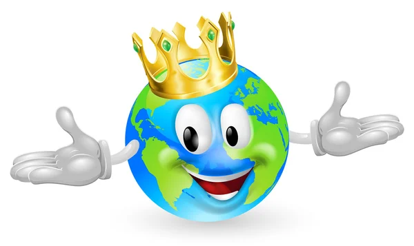 Koning van de wereld mascotte — Stockvector