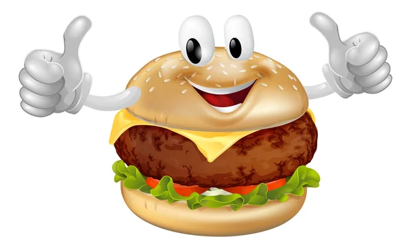 Mascota de la hamburguesa — Vector de stock