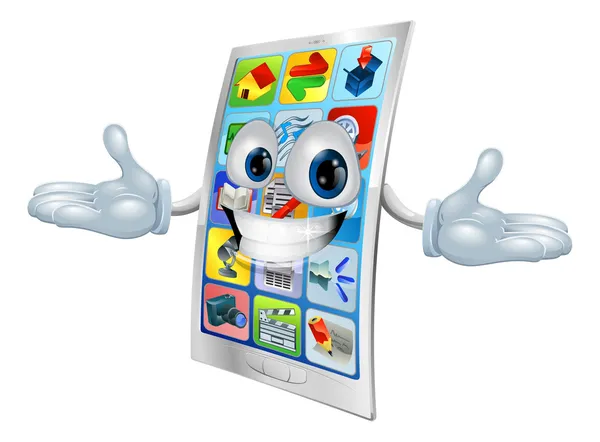 Teléfono celular mascota de dibujos animados — Vector de stock