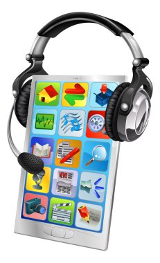 Cell phone chat support concept clipart