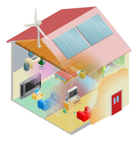 Groene energie huis — Stockvector