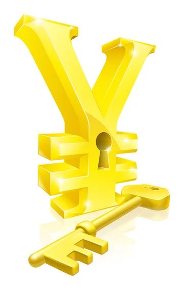 Yen key lock concept — Stock Vector