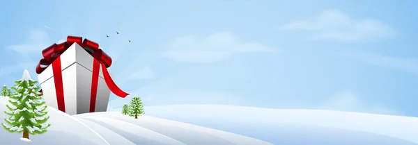 巨大なクリスマス ギフト バナーの背景 — ストックベクタ