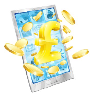 Pound money phone concept clipart