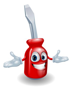 Red screwdriver mascot clipart