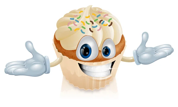 Cup-cake mascotte illustratie — Stockvector
