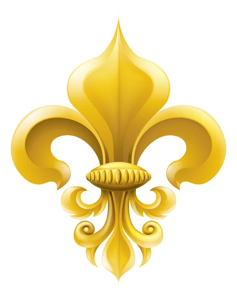 Zlaté fleur-de-lis ilustrace — Stockový vektor