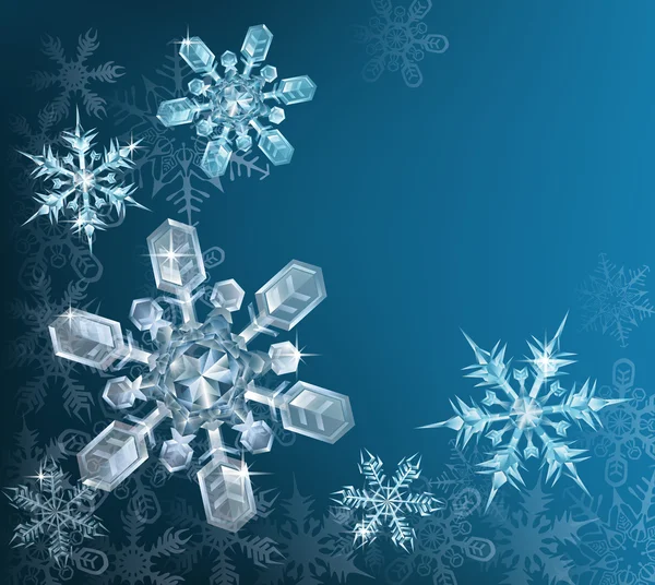 Blå jul snöflinga bakgrund — Stock vektor