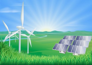 Renewable energy illustration clipart