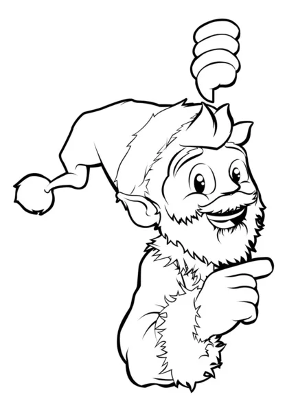 Santa aanwijsapparaat Kerstmis illustratie — Stockvector