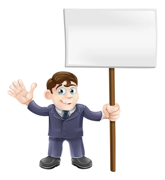 Businessman holding sign — Stock Vector