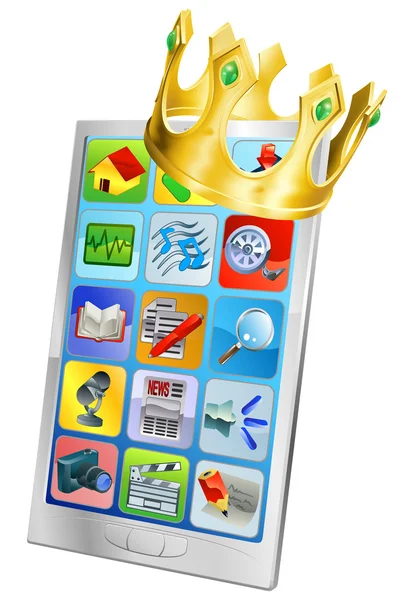 Mobiele telefoon koning — Stockvector