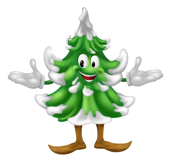 Árvore de Natal mascote personagem — Vetor de Stock