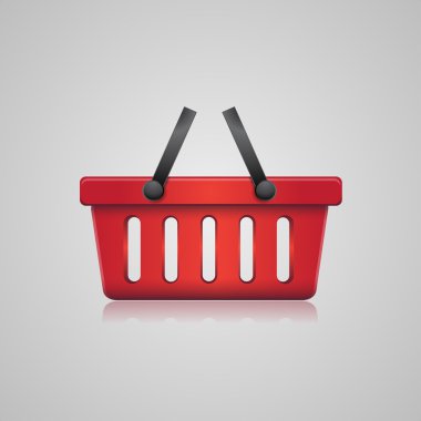 Shopping basket red clipart