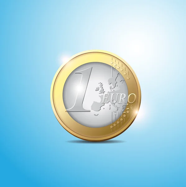 Euro munt en Europa kaart — Stockvector