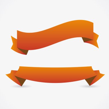 Two orange ribbon clipart