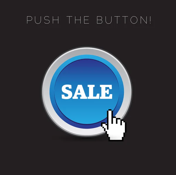 Push the button for sale — Stock Vector