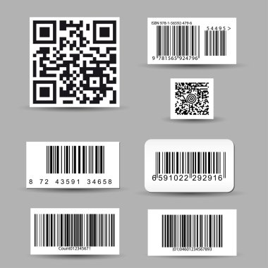 Set of barcode labels clipart