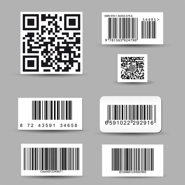 Set van barcode-etiketten — Stockvector