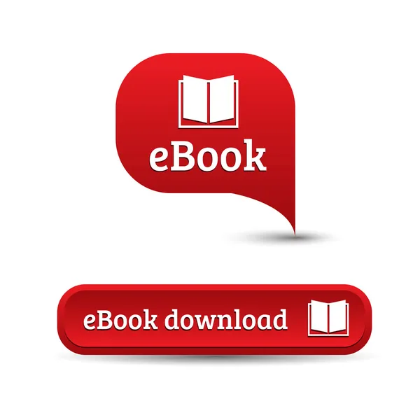 Ebook icon button — Stock Vector