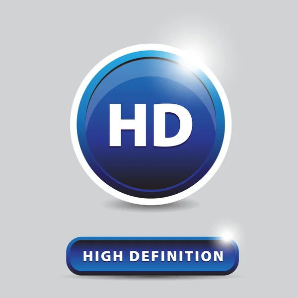 HD - high definition button — Stock Vector