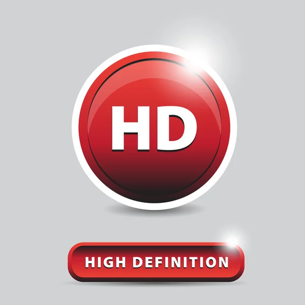 HD उच्च परिभाषा बटन — स्टॉक वेक्टर