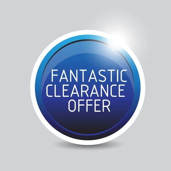 Fantastic clearance offer button — Stock Vector