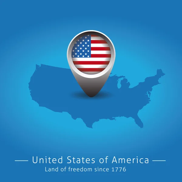 Bandeira e mapa dos EUA —  Vetores de Stock