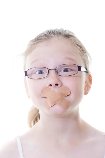 Sticking plaster mouth — Stock Photo, Image