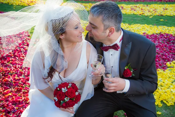 Älskare fira sitt bröllop — Stockfoto