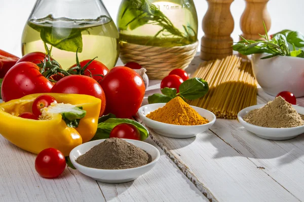 Fresh Ingredients for spaghetti — Stock Photo, Image