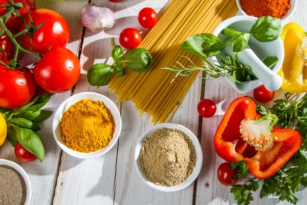 Preparation for cooking spaghetti — Stock Photo, Image