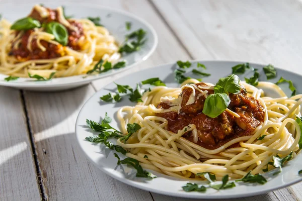 Közeli kép a forró spagetti — Stock Fotó