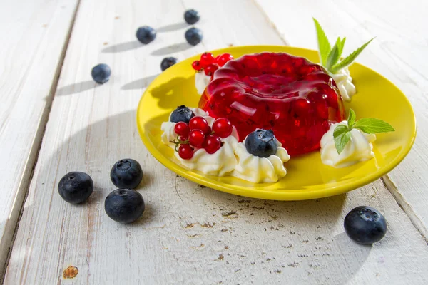 stock image Red jelly with cranberry and red currant