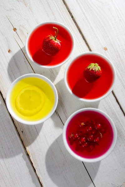 Colorful jelly with berry fruits — Stock Photo, Image