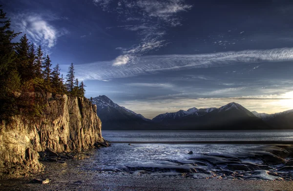 Baixa maré no braço Turnagain Alaska — Fotografia de Stock