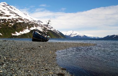 Derelict boat near Whittier Alaska clipart