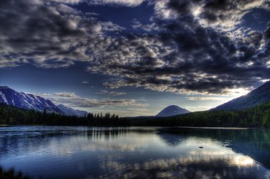 Kenai Lake at sunset clipart