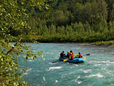 Rafting on Sixmile Creek clipart