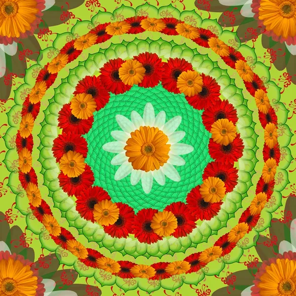 Rysowanie mandali kwiatowy - święte koło — Zdjęcie stockowe