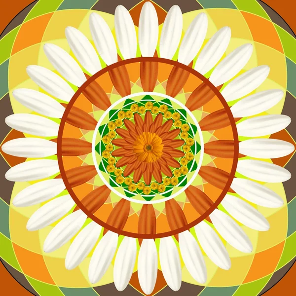 Цветочный Мандала Рисование - священный круг — стоковое фото