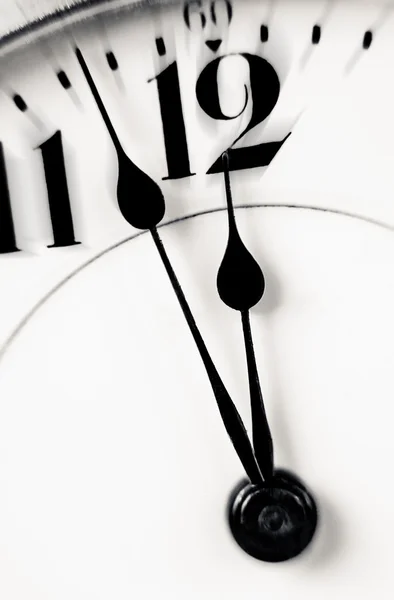 Clock hands almost twelve zoom in — Stock Photo, Image