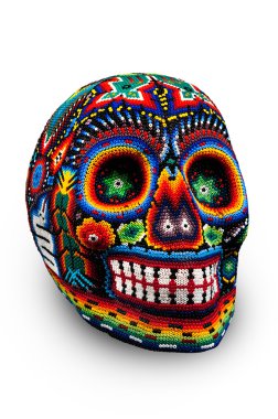 Beaded skull isolated on white clipart