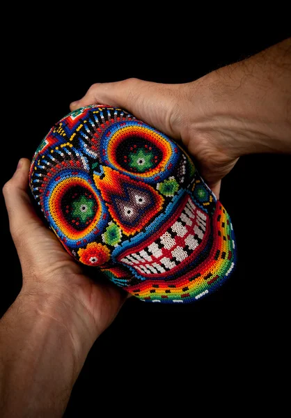 stock image Beaded Skull with hands (Surprised)